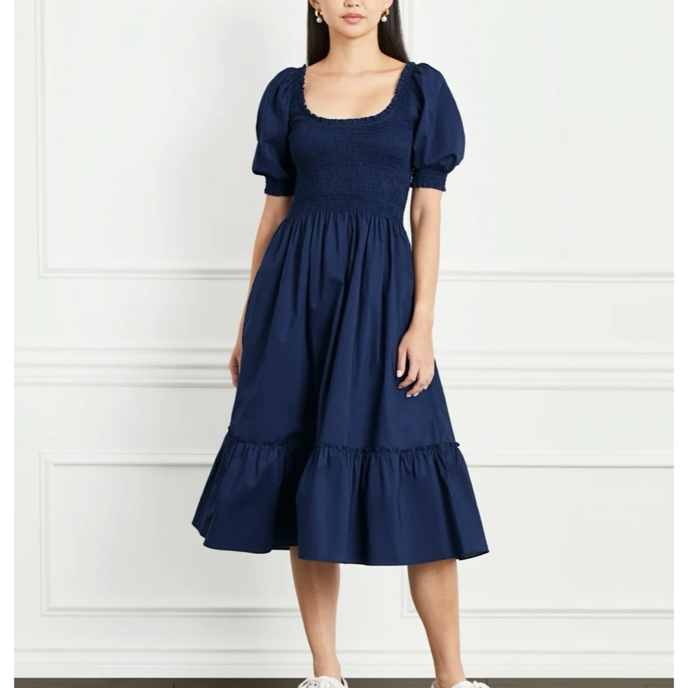 NWT Hill House Navy Crepe The Louisa Nap Dress Size Medium